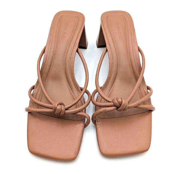 Open Edit Jamie Block Heel Sandals Open Toe Women's Tan Cashew Size US6M EU36.5 - Picture 9 of 10